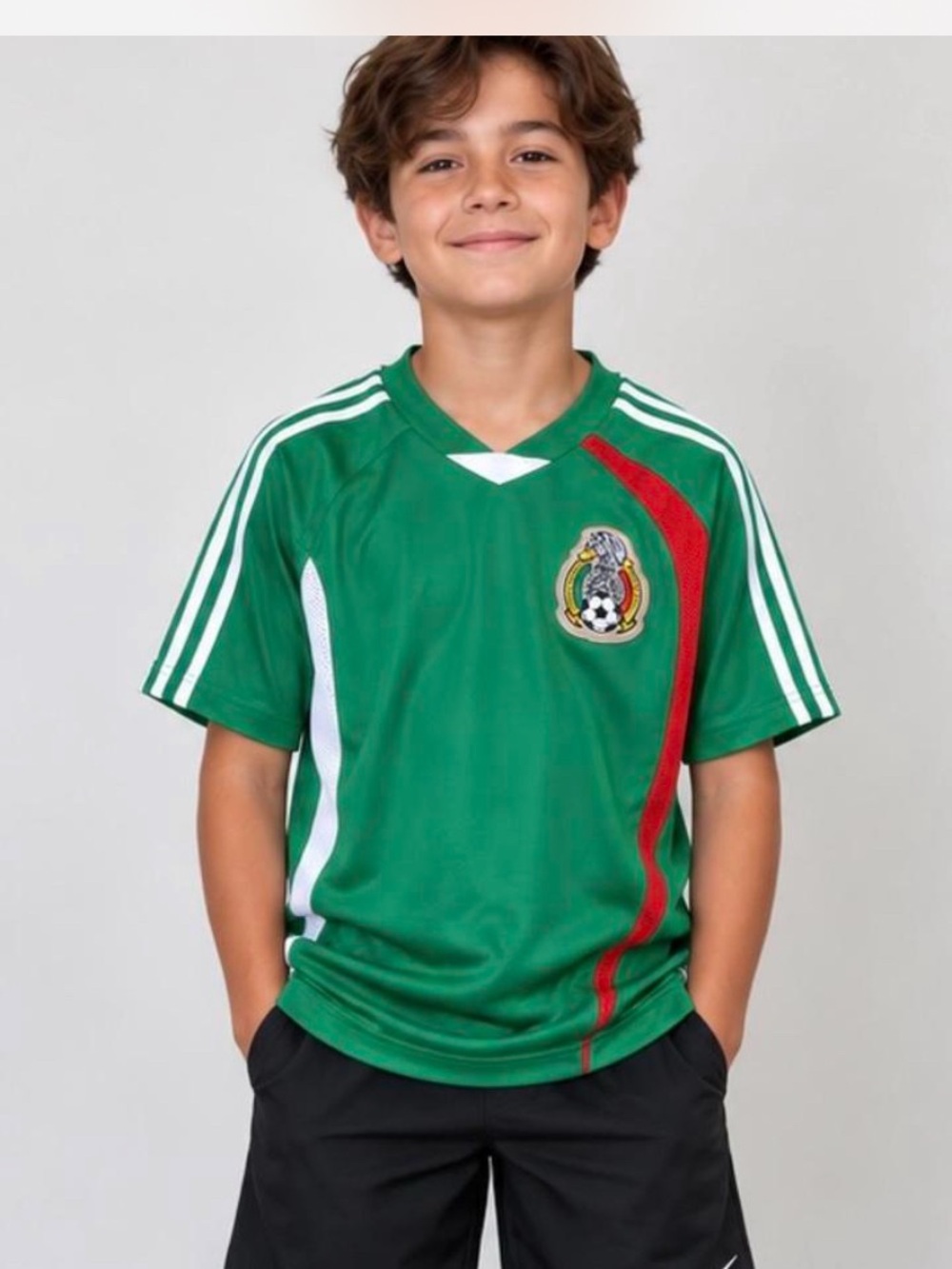 Mexico Green Kids Soccer Jersey with Crest